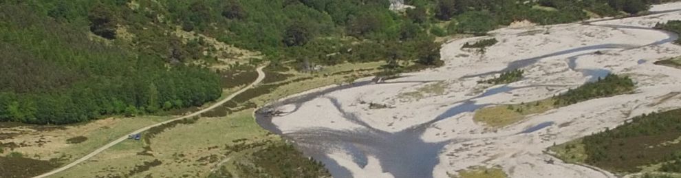 Aerial view of river bed